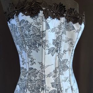 6709 Empire Intimates vintage floral laced corset bustier handmade nos